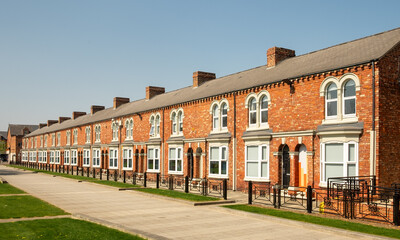 Row of Terraced Houses - Middlesbrough UK