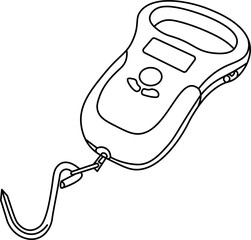 Fishing Scale Outline Vector Illustration © panadesignteam