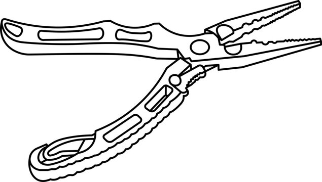 black and white pliers tool outline clip art preview