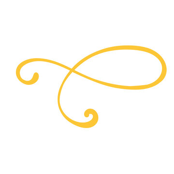 Yellow Squiggle Line Curved Divider 