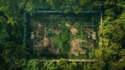 soccer terrain seen from above