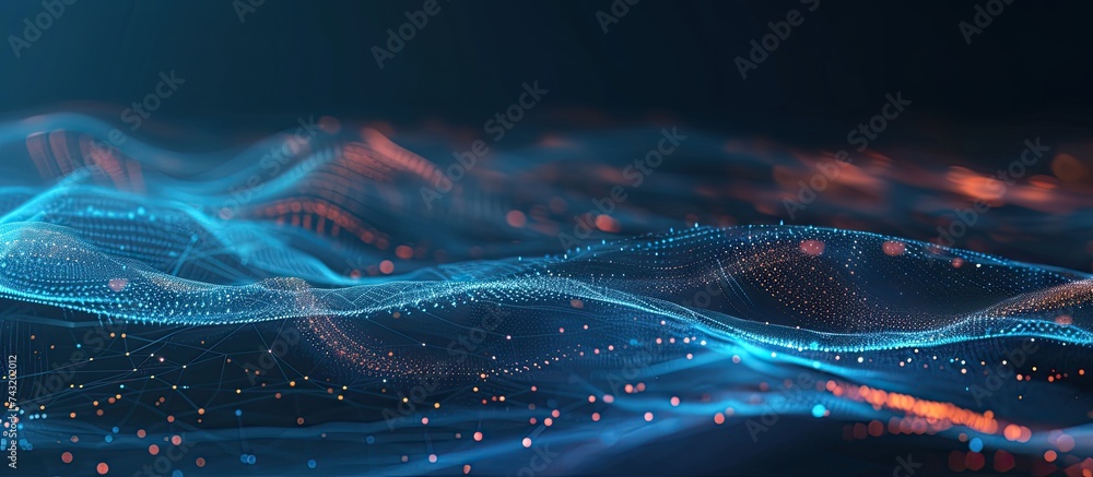 Fototapete a computer generated representation of a wave of light, showcasing the dynamic movement and energy o