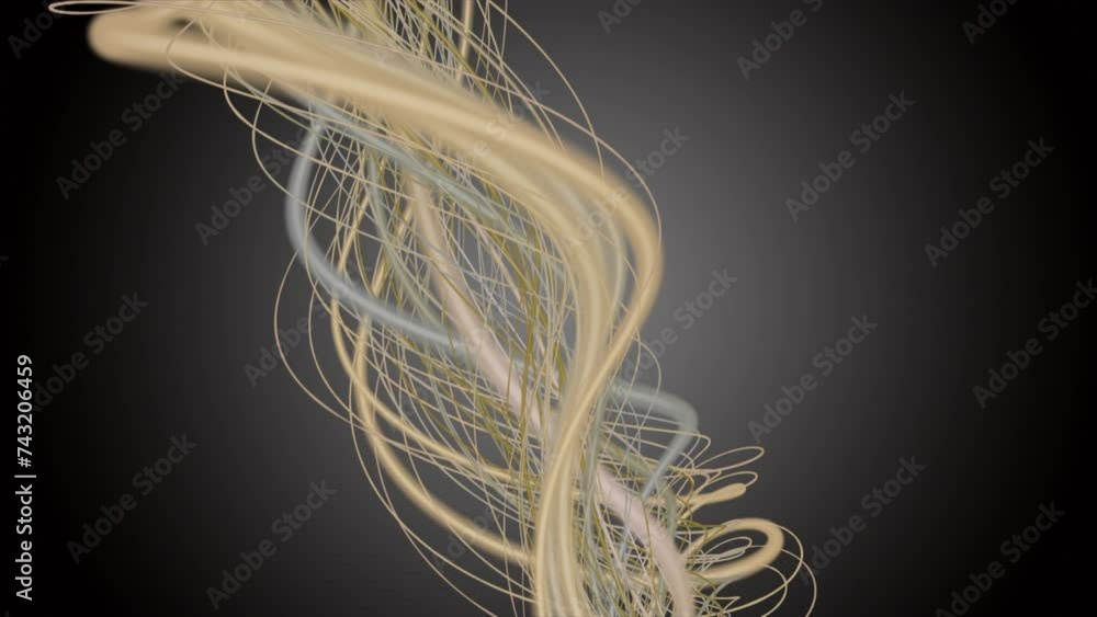 Aufkleber fantastic video animation with stripe wave object in slow motion, 4096x2304 loop 4k