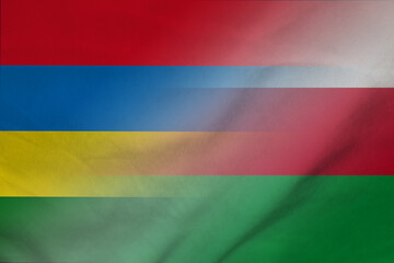 Mauritius and Oman national flag international relations OMN MUS
