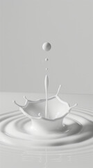 A drop of Milk splashed into the Milk background
