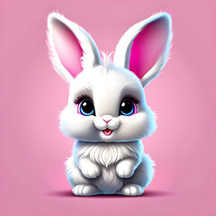 Obraz premium Captivating Charm: Exploring the Multifaceted Expressions and Gestures of Adorable Angora Rabbits.(Generative AI)