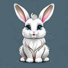Fototapeta premium Captivating Charm: Exploring the Multifaceted Expressions and Gestures of Adorable Angora Rabbits.(Generative AI)
