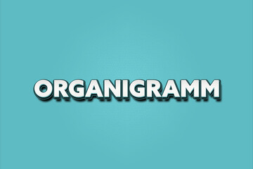 Organigramm. Eine schwarze Tafel mit weissem Text. Illustration mit Grunge Textstil.