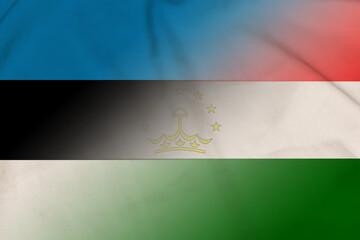 Naklejka na ściany i meble Estonia and Tajikistan official flag transborder negotiation TJK EST