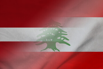 Fototapeta premium Latvia and Lebanon official flag international negotiation LBN LVA