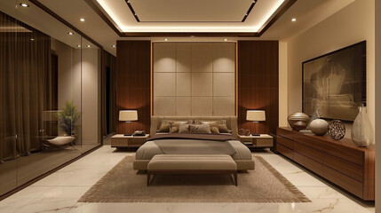 Opulent Tranquility: A Blend of Rich Textures and Subdued Elegance