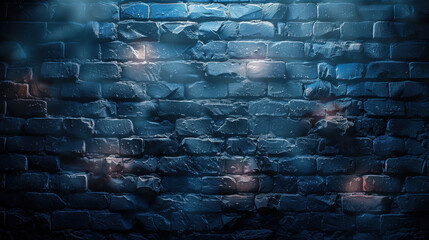 brick wall in blue color background