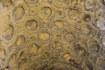 Roman-style ceiling decorations. Uplistsikhe: Ancient Rock-Hewn City, Georgia