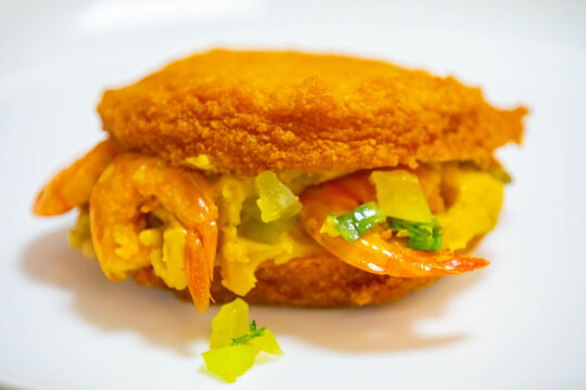 Brazilian acaraj&eacute; traditional food of African origin in Bahia with vatap&aacute; caruru and dried shrimp
