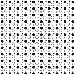 Black and white polka dot  seamless pattern background