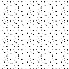 Black and white polka dot  seamless pattern background