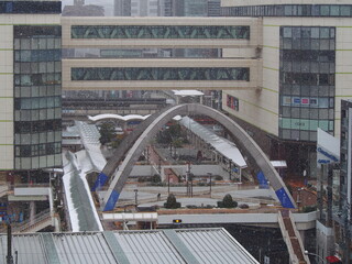 豊田市繁華街の降雪風景