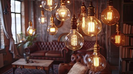 Retro style decor and furniture will create an authentic backdrop for luxurious light bulb decor....