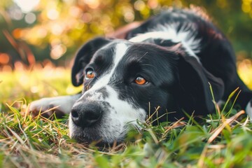 Contemplative Dog in Sunlight