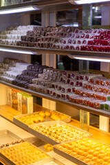 Traditional Bosnian lokum, a local variation of Turkish delight sold at Bascarsija, Sarajevo, Bosnia and Herzegovina