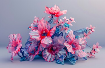 Colorful Flowers Digital Render