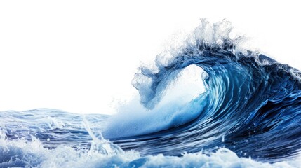 Close-up of breaking ocean waves .white background