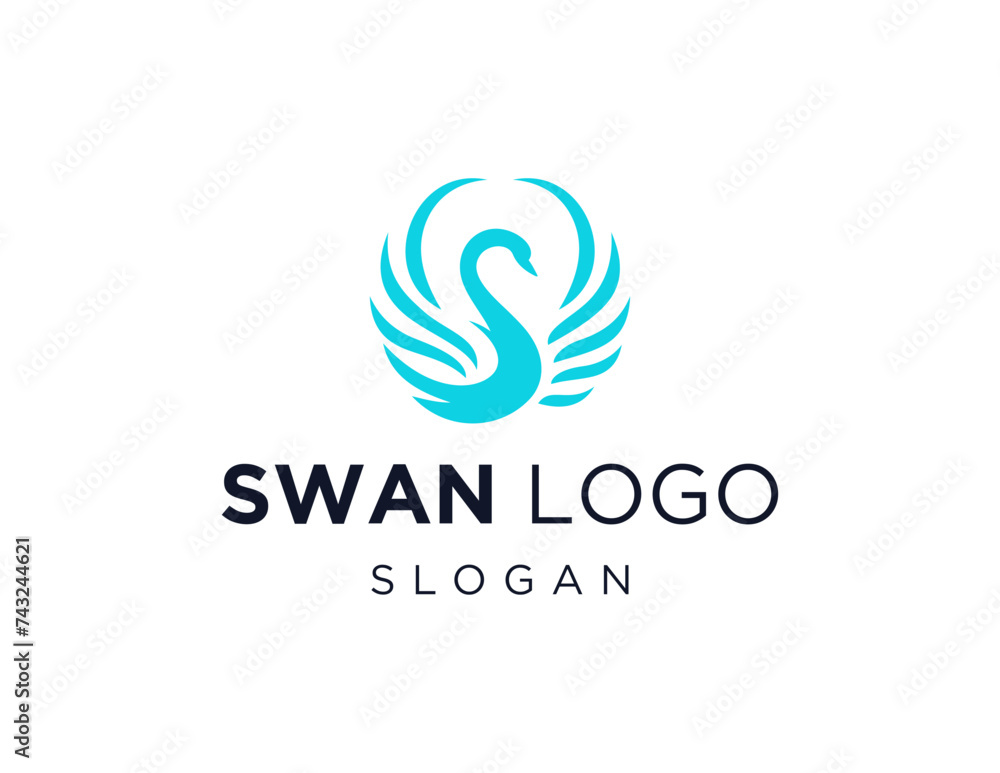 Poster the logo design is about a swan and was created using the corel draw 2018 application with a white b