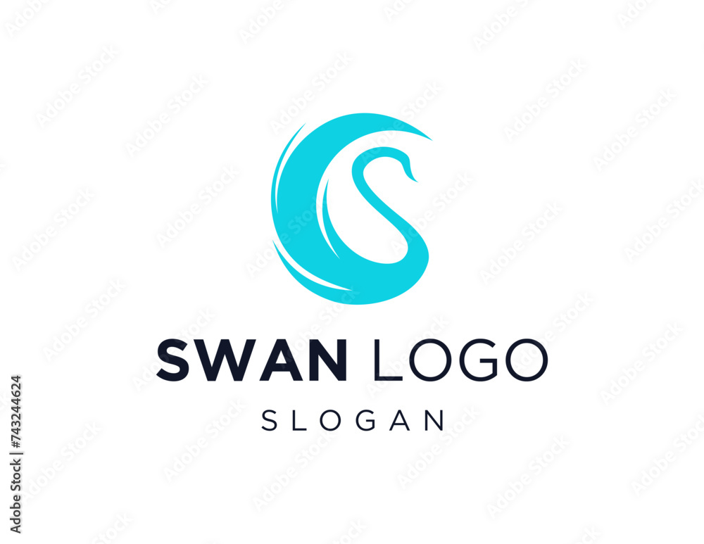 Poster the logo design is about a swan and was created using the corel draw 2018 application with a white b