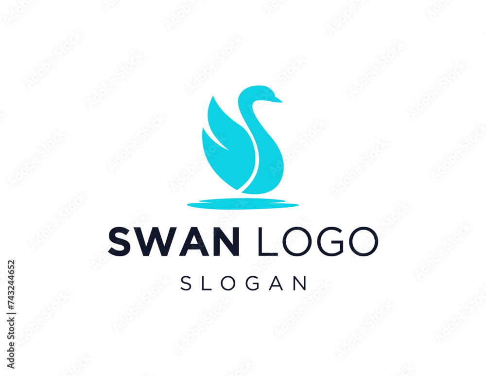 Poster the logo design is about a swan and was created using the corel draw 2018 application with a white b