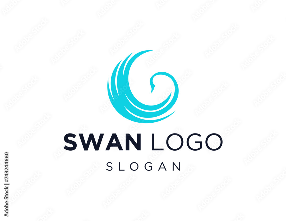Poster the logo design is about a swan and was created using the corel draw 2018 application with a white b