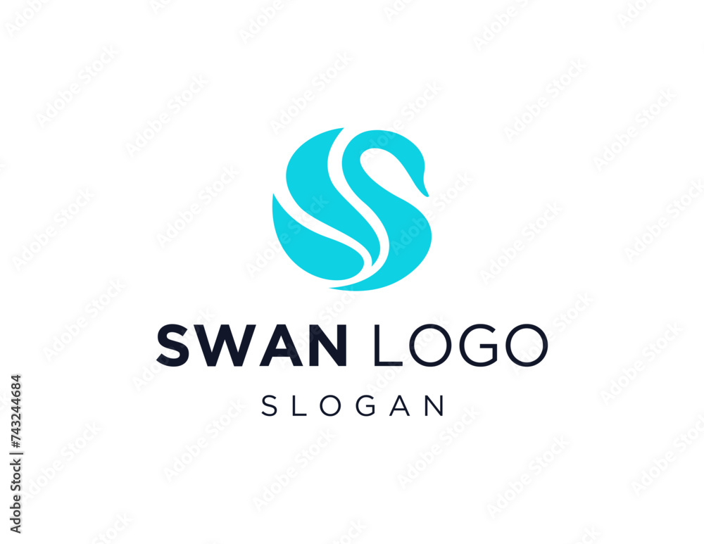 Poster the logo design is about a swan and was created using the corel draw 2018 application with a white b