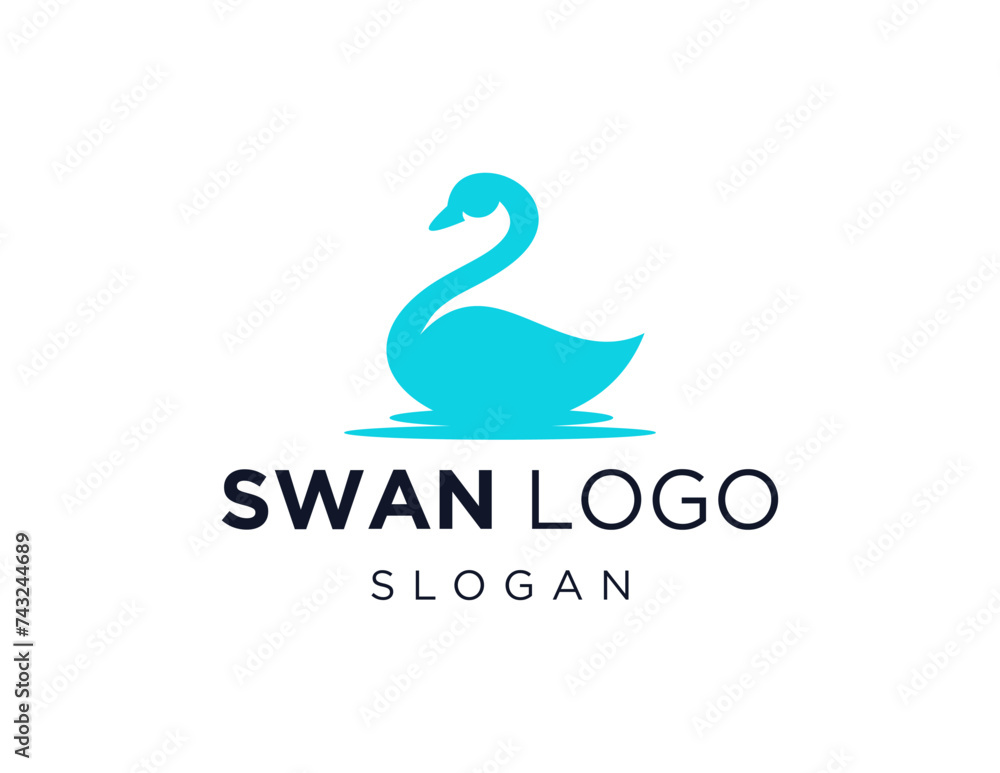 Poster the logo design is about a swan and was created using the corel draw 2018 application with a white b