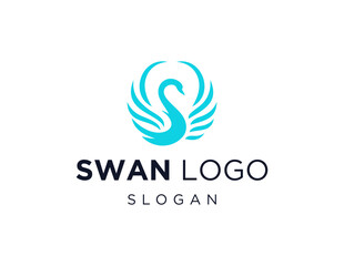 The logo design is about a Swan and was created using the Corel Draw 2018 application with a white background.