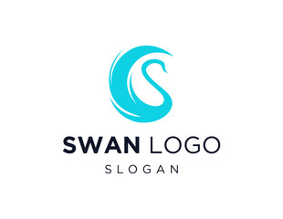 The logo design is about a Swan and was created using the Corel Draw 2018 application with a white background.