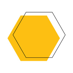 yellow polygon on white background illustration