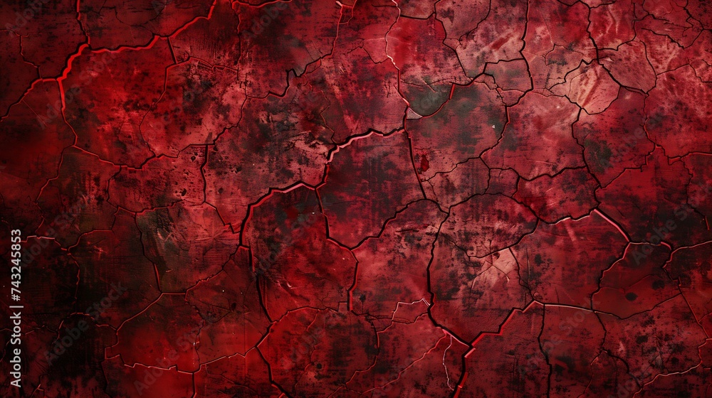 Aufkleber abstract red grunge background dark red old rough cracked asphalt texture valentine anniversary even