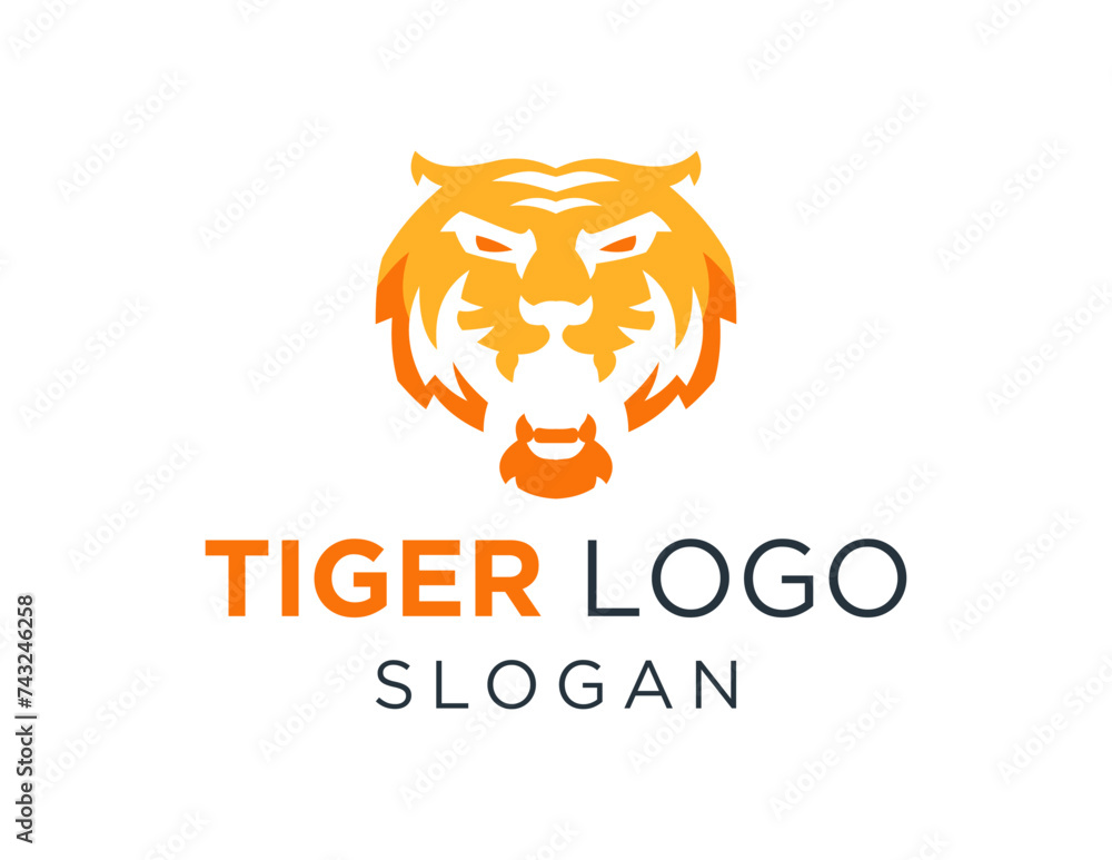 Poster the logo design is about tiger and was created using the corel draw 2018 application with a white ba