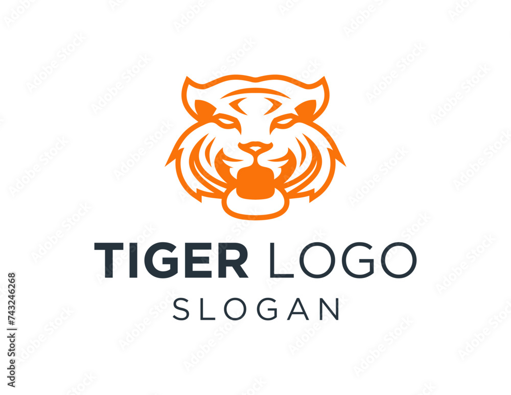 Poster the logo design is about tiger and was created using the corel draw 2018 application with a white ba