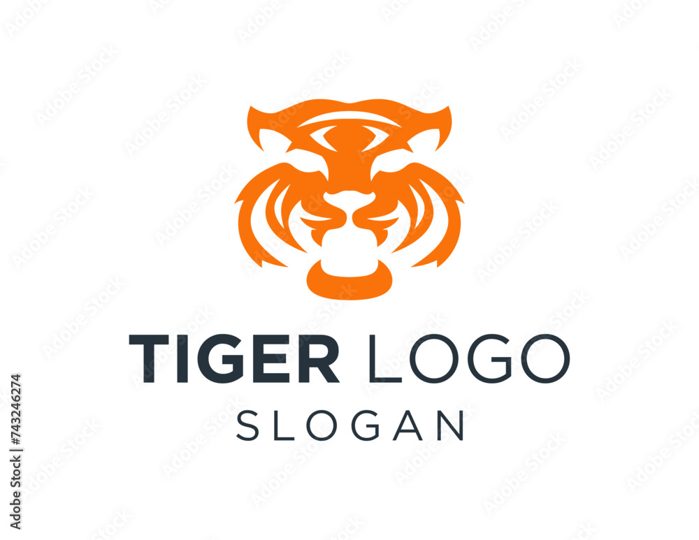 Poster the logo design is about tiger and was created using the corel draw 2018 application with a white ba