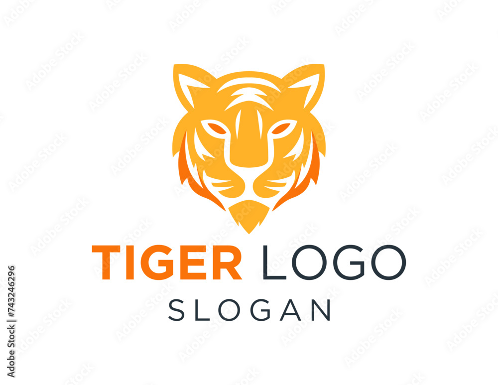 Poster the logo design is about tiger and was created using the corel draw 2018 application with a white ba