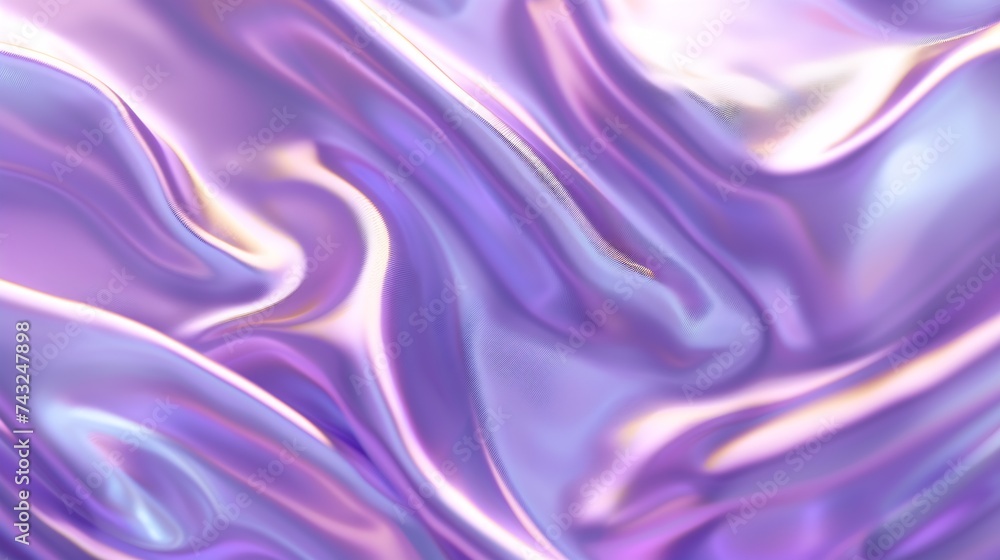 Aufkleber beautiful purple silk satin background liquid wave effect soft wavy folds on shiny fabric luxurious 