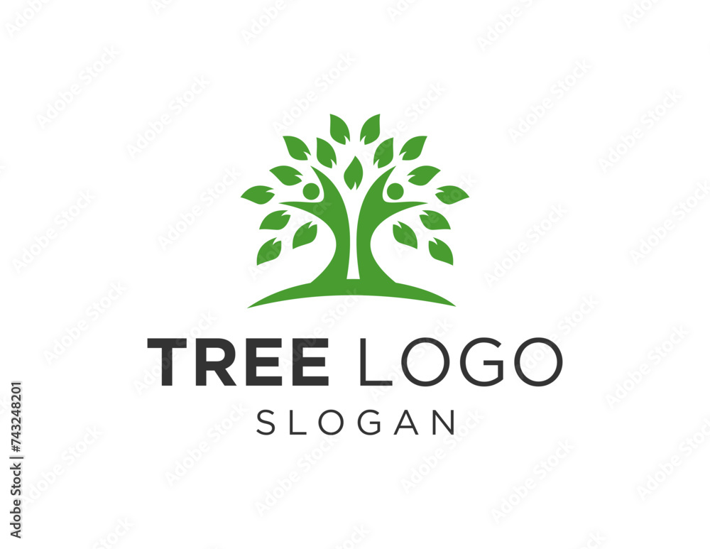 Poster the logo design is about tree and was created using the corel draw 2018 application with a white bac