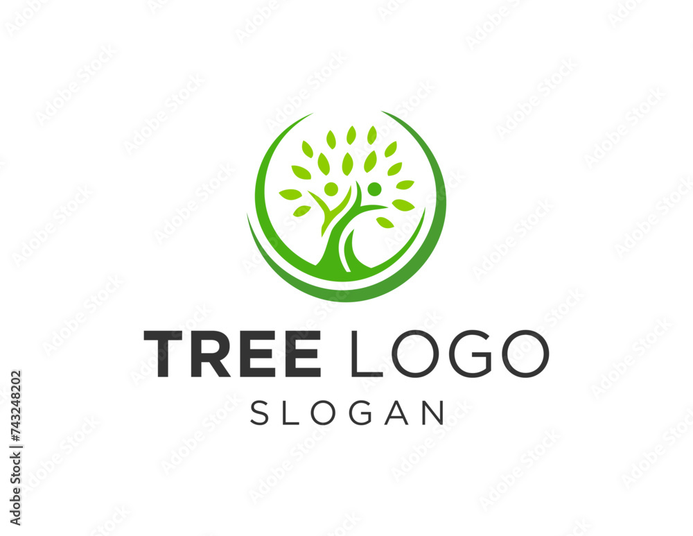 Poster the logo design is about tree and was created using the corel draw 2018 application with a white bac