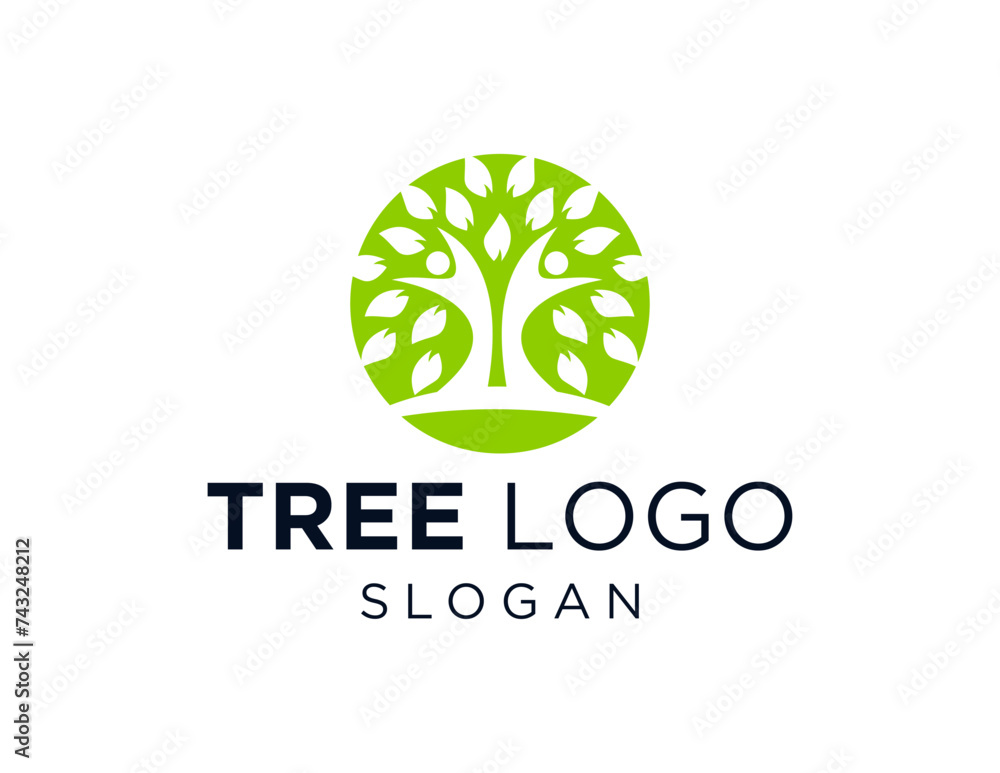 Poster the logo design is about tree and was created using the corel draw 2018 application with a white bac