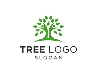 The logo design is about Tree and was created using the Corel Draw 2018 application with a white background.