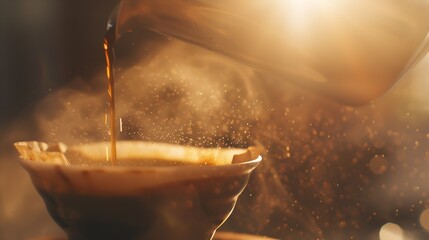 speciality pour over coffee preparation : Generative AI