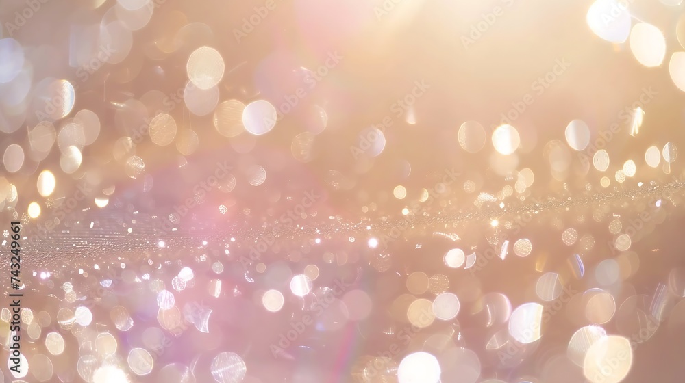 Poster sparkling background with sequins glitter light golden luxury magic background defocused free space 