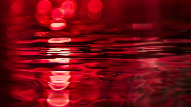 Black red abstract background Reflection of light in calm water Blood red sunset Colorful modern background with copy space for design Web banner Nightmare mysterious frightening drama : Generative AI