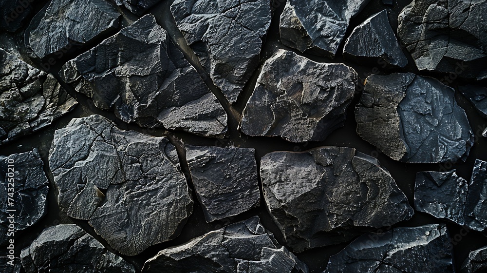 Aufkleber black stone background with copy space for design wide banner concrete wall surface texture : genera