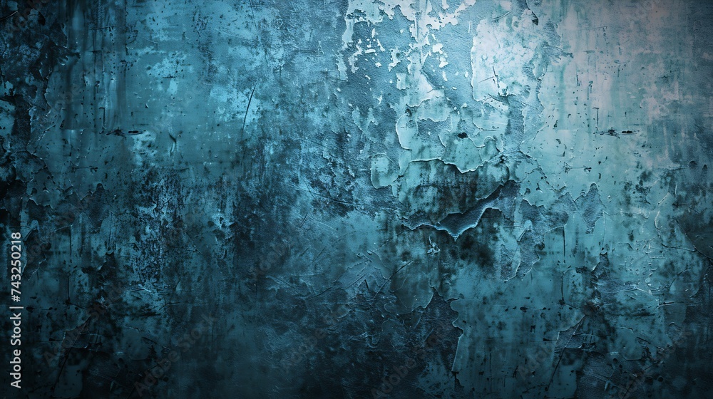 Poster Dark grunge background Black blue abstract rough background with space for design Toned concrete wall texture : Generative AI